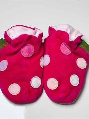 Y2K Funky Feet Fashions Pink Velour Polka Dot Booties Fuchsia Kidcore whimsical